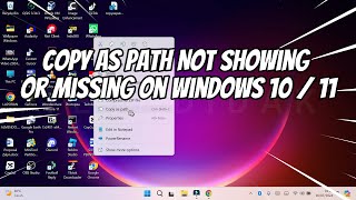 How to Fix Copy as Path Not Showing or Missing on Windows 10  11 [upl. by Eirret]