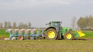 John Deere 7430 amp Lemken 5schaar [upl. by Llehcal]