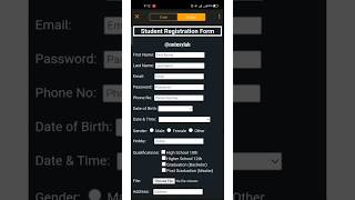how to create html student registration form  html form [upl. by Euqinwahs]