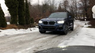 BMW X3 xDrive20d G01 Driving on an ICY 20 Slope Up and Down  HDC  DSC OFF [upl. by Onirefez743]