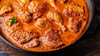 Chicken Paprikash  Hungarian Chicken Stew [upl. by Lenox197]