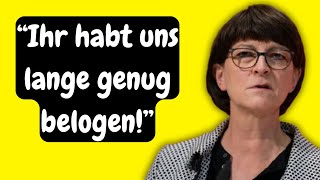 Eilmeldung Bürger schockieren Saskia Esken [upl. by Sew]