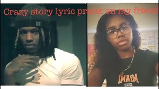 King Von  Crazy story lyric prank on my friend 😂💚 [upl. by Retsel]