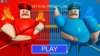 FIRE VS WATER BARRYS PRISON RUN OBBY ROBLOX roblox obby [upl. by Sellers323]