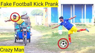 Fake Football Kick prankFootball Scary PrankGone Wrong ReactionBy Sutton Prank TV [upl. by Dulsea]