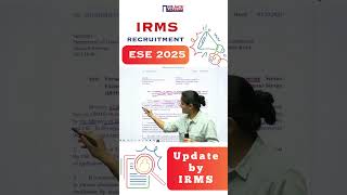 IRMS Recruitment through ESE 2025 Exam priyankasharma [upl. by Henrie]