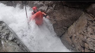 Italian Paddler Mario Adolini Stuck on Slide on Codi River Corsica Entry11 Carnage for All 2017 [upl. by Barmen]