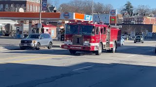 Fitchburg MA Fire Department Engine 1 responding Hauling Airhorns [upl. by Nahaj522]