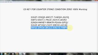 CD KEY FOR COUNTER STRIKE CONDITION ZERO 100 Working [upl. by Pubilis172]