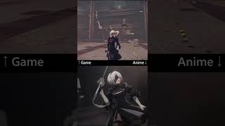 Nier Automata Game vs Anime Comparison [upl. by Atrebla]