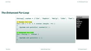The Enhanced For Loop [upl. by Wahkuna]