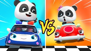 سباق سيارات بين كيكي وميوميو🐼  سيارات اطفال  اغاني اطفال  بيبي باص🏎️  BabyBus Arabic [upl. by Balac]