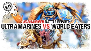 Ultramarines vs World Eaters  Warhammer 40000 Battle Report [upl. by Timmi]