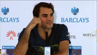 Interview Roger Federer Loses to Rafael Nadal in London [upl. by Lacey292]