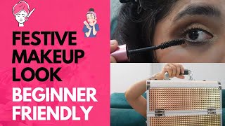 Festive makeup look ft Nykaa  Easy glam look for Beginner ✨💕 [upl. by Ocer]