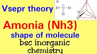 Nh3 shape vsepr theorynh3 molecule shape structure amonia shape vsepr theorybsc first year inorga [upl. by Itsur67]