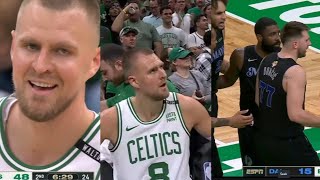 KRISTAPS PORZINGAS BLOCKS KYRIE IRVING amp LAUGHS REMINDS MAVS WHAT THEY LOST THEN DRAINS 3 [upl. by Lalitta]