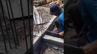 Assembling foundation rebar for the footplate construction houseconstruction [upl. by Aromat]