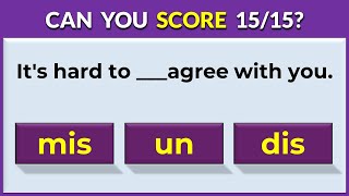 Prefix Quiz  English Vocabulary Test challenge 1 [upl. by Lledniw]