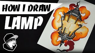 HOW I DRAW LAMP  Neo Traditional Design [upl. by Anelegna80]