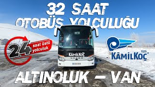 TÜRKİYENİN BATISINDAN DOĞUSUNA EN UZUN OTOBÜS YOLCULUĞU 32 SAAT KAR KIŞ 24saatüzeriyolculuk [upl. by Neiv506]