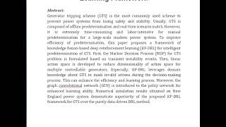 Intelligent Predetermination of Generator Tripping Scheme Knowledge Fusion based Deep Reinforcement [upl. by Aryam]