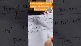 Bond length bond strength bond order relationship  chemistry [upl. by Eelik]