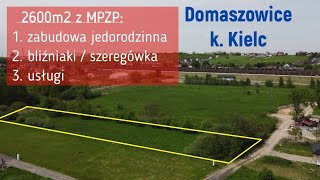 na sprzedaż działka budowlana pod jednorodzinne bliźniaki szeregówkę i usługi  Kielce  Domaszowice [upl. by Nolyat]