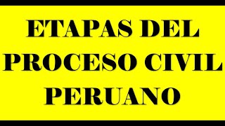 Etapas del Proceso Civil  Derecho Procesal Civil  Perú [upl. by Konstantine]