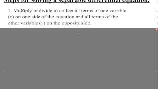 Separable Differential Equations [upl. by Rivera]