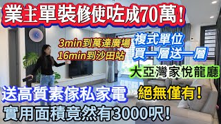 業主單裝修使咗成70萬！大亞灣【家悅龍廳】實用面積竟然有3000呎！複式單位買一層送一層  3min到萬達廣場  16min到沙田站  高質素傢私家電贈送  紅本在手惠州樓盤 大灣區置業 [upl. by Calandra]