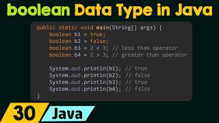 The boolean Data Type in Java [upl. by Annabella]