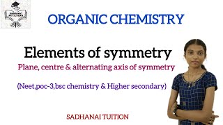 Elements of symmetry plane of symmetry centre of symmetryaxis of symmetry Tamil explanation [upl. by Aicac]