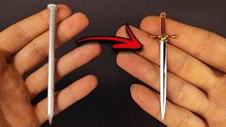 Create a Miniature Sword from a Steel Nail – Sword Making with a Nail [upl. by Nahtannoj]