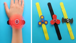 Paper Gaming Watch  Superhero Spiderman Batman Fidget Spinner Spinner Bracelet  AntiStress DIY [upl. by Angelika]