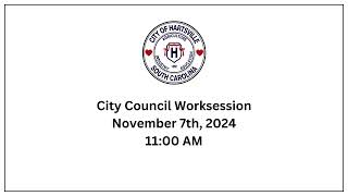 Hartsville City Council Worksession  November 7th 2024 [upl. by Aikal]