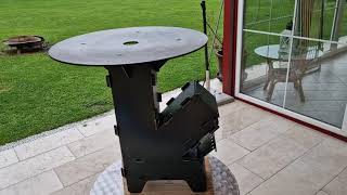 Raketenofen inkl Grillplatte Rocket Stove erste Befeuerung [upl. by Zetnom25]