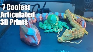 Top 7 Articulated 3D Print Creatures  Timelapses of Dragon Snake Onix Shark and more [upl. by Nilek]