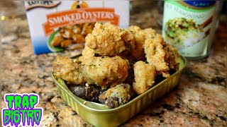 Furikake Fried Oysters Recipe  Canned Smoked Oysters Trap Style 🦪 [upl. by Rosy]