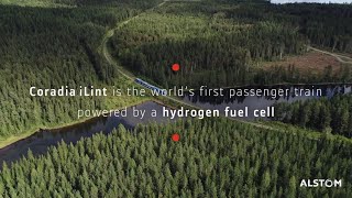 The world’s first hydrogen passenger train Alstom’s Coradia iLint arrives in Quebec [upl. by Janene]