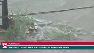 Catanzaro Maltempo isolato paese per esondazione interrotta SS 280 [upl. by Shenan660]