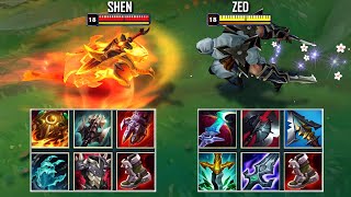 SHEN vs ZED SEASON 12 FULL BUILD FIGHTS amp Best Pentakills [upl. by Henden]