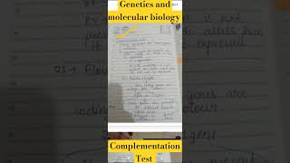 Complementation TestGenetics and Molecular BiologyAktuAitmviral ytshortsshortstrendingnotes [upl. by Bocoj]