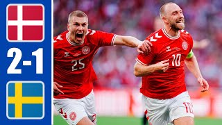 Denmark vs Sweden HIGHLIGHTS 21 Eriksen goal and Hojlund [upl. by Leunad]