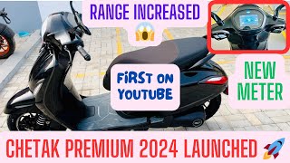 Bajaj Chetak Premium 2024 Launched 🚀🚀  New Digital Meter  Range Increased chetakpremium2024 [upl. by Nora]