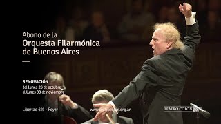 Orquesta Filarmónica de Buenos Aires  Temporada 2016 [upl. by Ycinuq885]