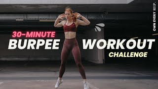 30 Min Burpee Workout Challenge  CAN YOU DO THIS  No Repeats  24 Burpee Variations [upl. by Ahsenra]