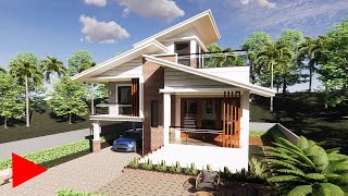 TWO STOREY HOUSE DESIGN WITH ROOF DECK  VACATION HOUSE [upl. by Regdor]