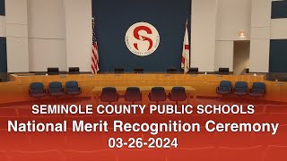 SCPS National Merit Scholarship and Recognition Ceremony  March 26 2024 [upl. by Anivid]