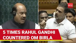 Rahul Gandhi Vs Om Birla Five Big Moments Of Fiery Faceoff amp Jibes  Watch [upl. by Uehttam]